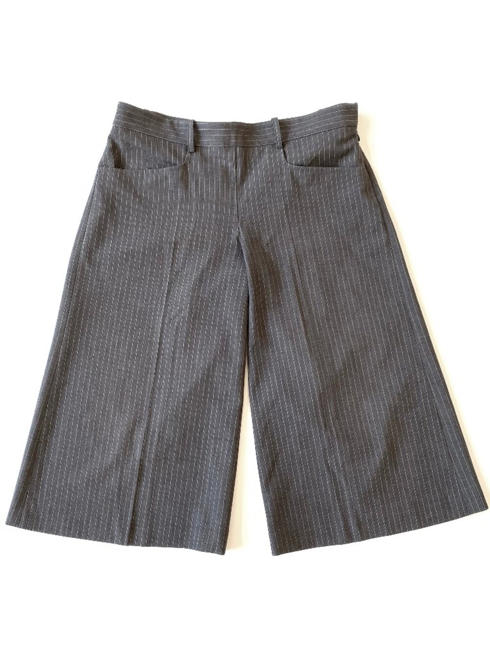 BCBGMAXAZRIA Mary Gray Pinstripe Wide Leg Culottes Size 4